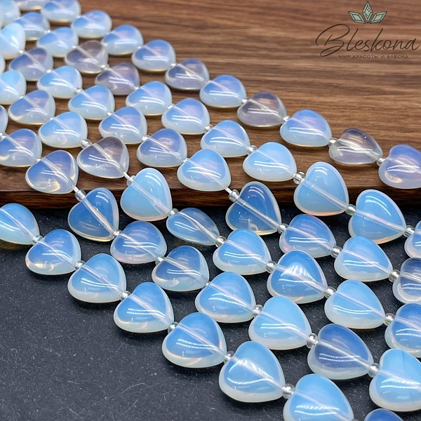 Сердца Лунный камень (имитация) 14,5*14,5*6,5 мм
