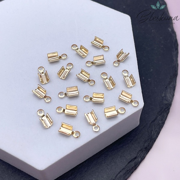 8*3,5 мм Цвет золото, Зажим-Концевик для шнура гладкий