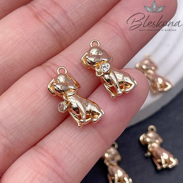 8,4*17,3 мм, Цвет золото, Подвеска собака 