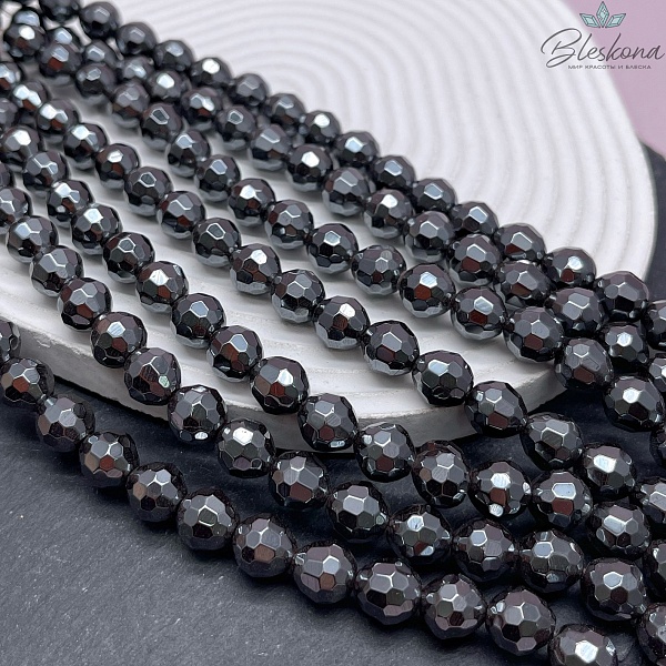 10мм Гематин имитация, огранка круглая