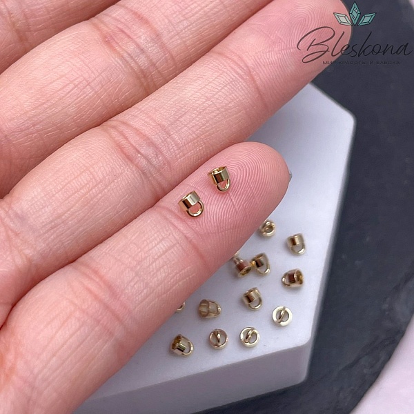 3 мм Цвет золото, Концевик гладкий