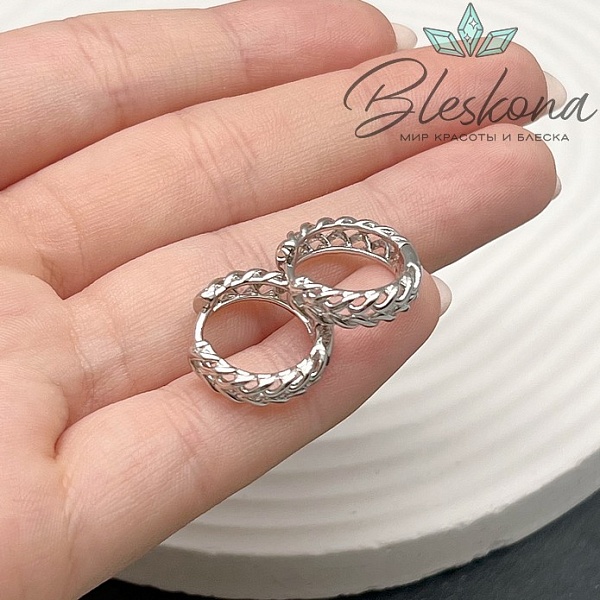 16мм Цвет серебро, Швензы Конго колосок Люкс