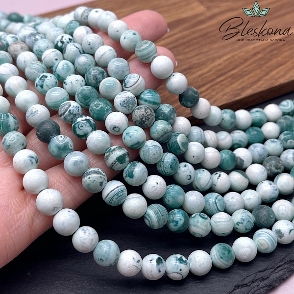 Агат с узором №9 8 мм