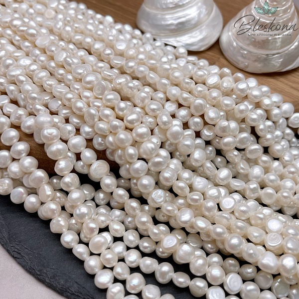 Жемчуг барочный белый 7-8 мм 