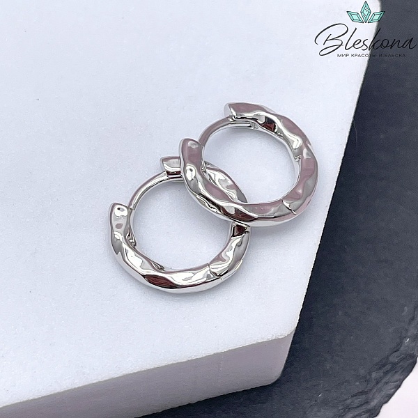 16мм Цвет серебро, Швензы бублик мятый Конго Люкс 