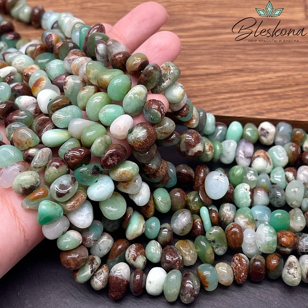 Хризопраз галтовка (6-8)*(8-13) мм