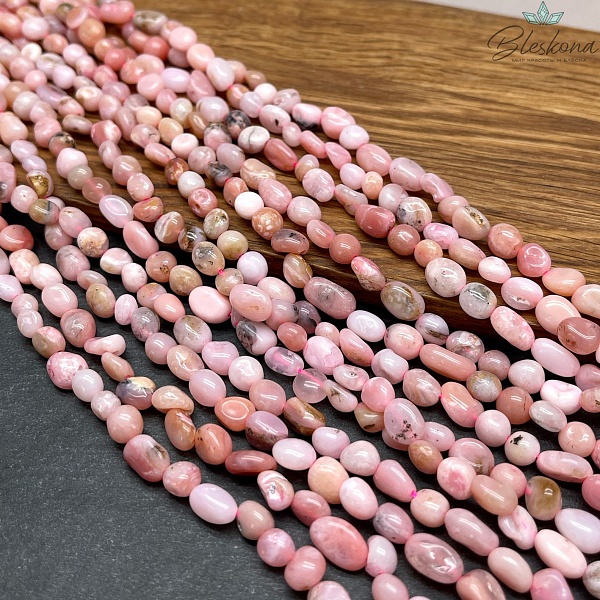 Опал розовый галтовка 6-9 мм