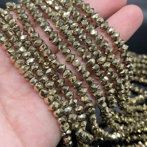 4,5*6 мм Стекло Lux, рондель острые углы, цвет золото
