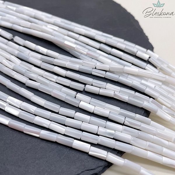 Перламутр белый трубочки  8*4 мм