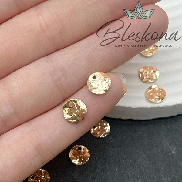 8 мм Цвет золото, Подвеска круг 