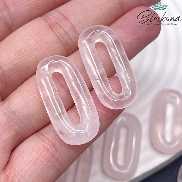 30*14 мм Подвеска овал Розовый Кварц