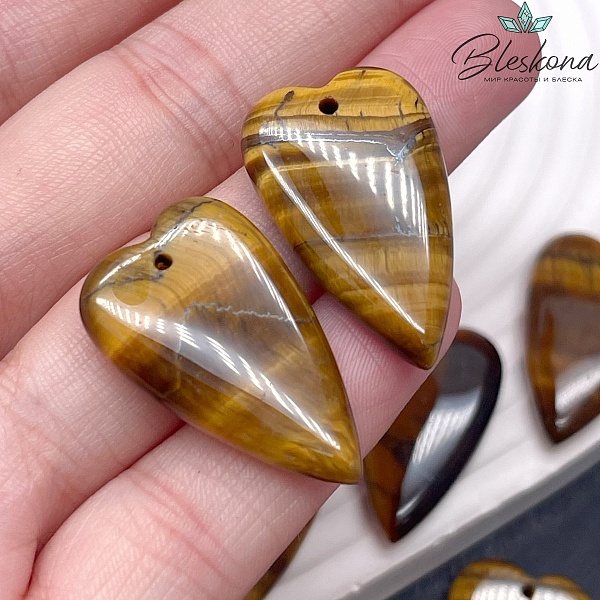 18*29 мм Подвеска Сердце Тигровый глаз