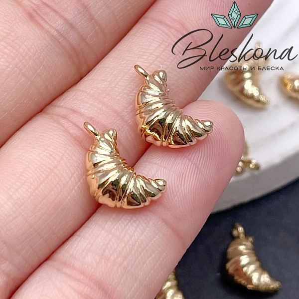 14,5*9 мм Цвет золото, Подвеска Круассан