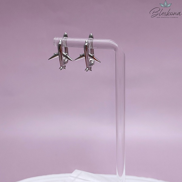 16,5*14,5 мм Цвет серебро, Швензы самолет Люкс