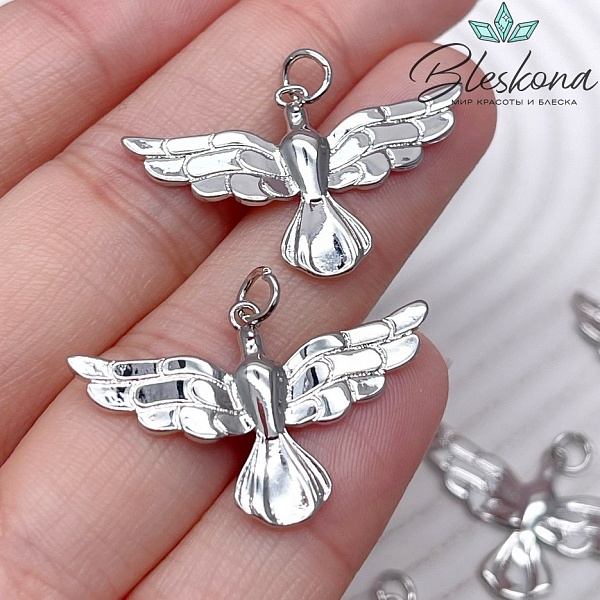 15,5*23мм Цвет серебро, Подвеска Голубь