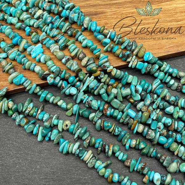 Крошка Бирюза  №3 ширина бусин ~ 6-7 мм