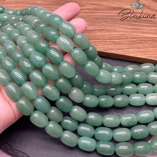 Зеленый авантюрин бочата 14*10 мм