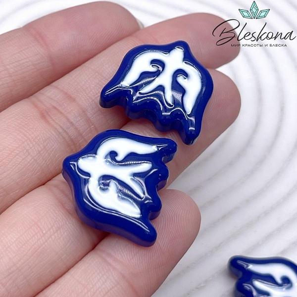 20*19 мм Бусина Ласточка синяя