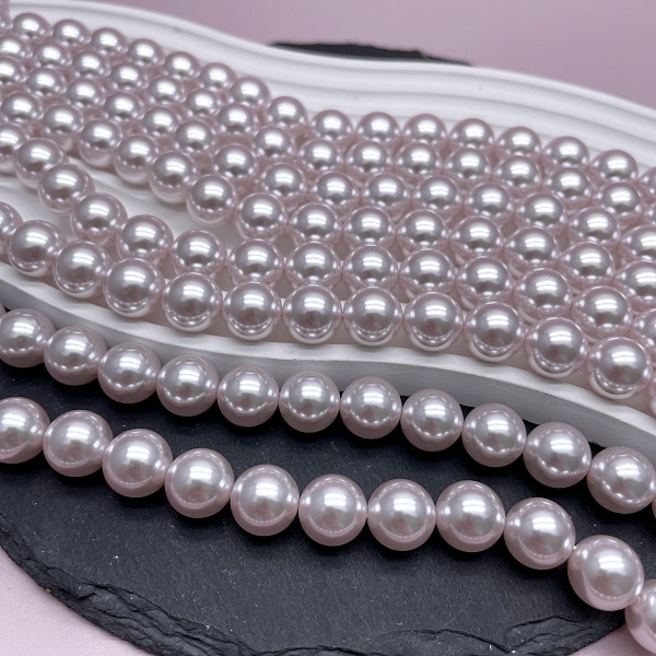 Жемчуг Майорка, цвет светло- фиолетовый  12 мм