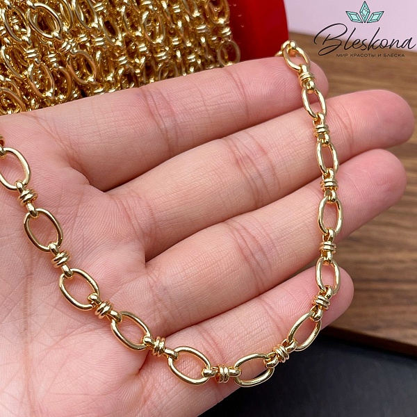 Цепь №135-1 цвет золото 8*5,5 мм/8*4 мм
