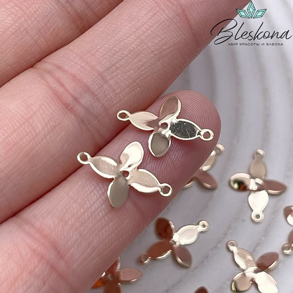 14,6*11 мм Цвет золото, Коннектор цветочек