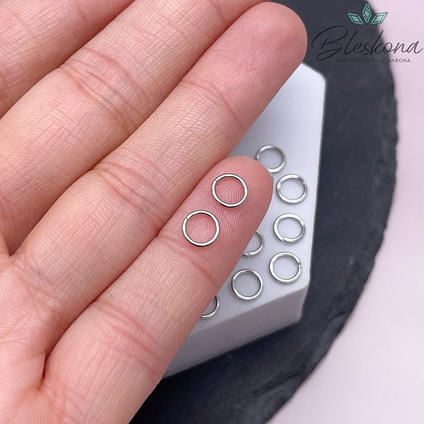 6*0,8 мм Цвет серебро, Колечки уп. 1 гр.