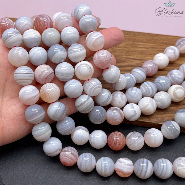 Агат Ботсвана розовый 14 мм №2