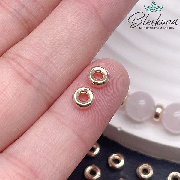 5*2,5 мм Цвет золото, Бусина-разделитель бублик уп. 10 шт.