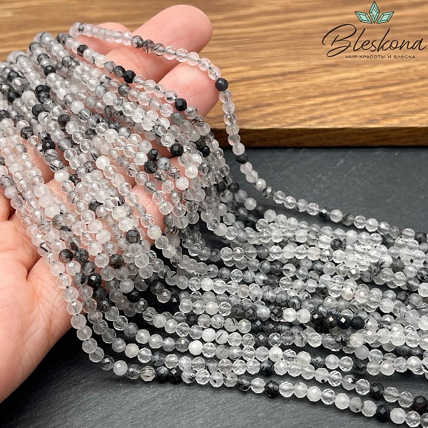 Кварц Турмалиновый микроогранка ⌀3мм