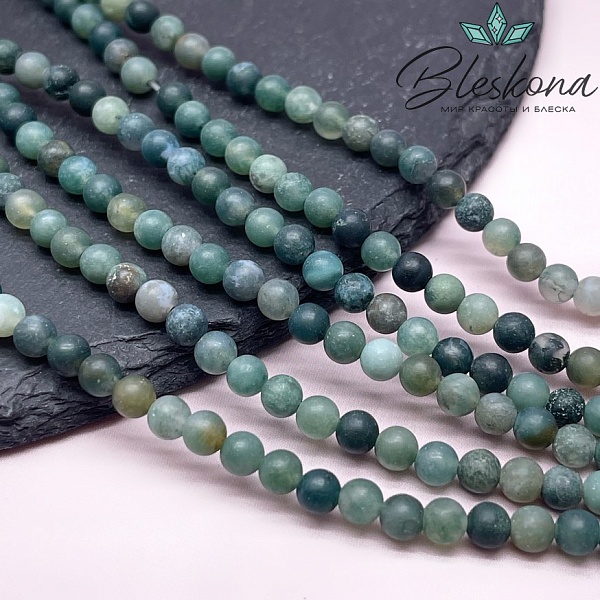 Агат моховой матовый 4 мм