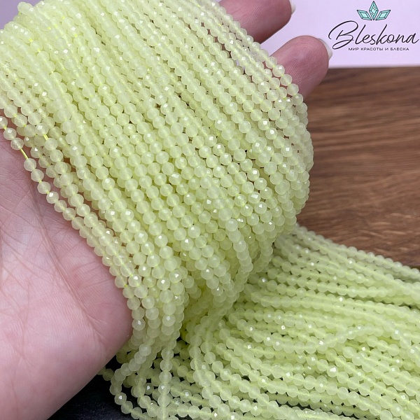 Лунный камень салатовый тонированный (имитация) 3 мм