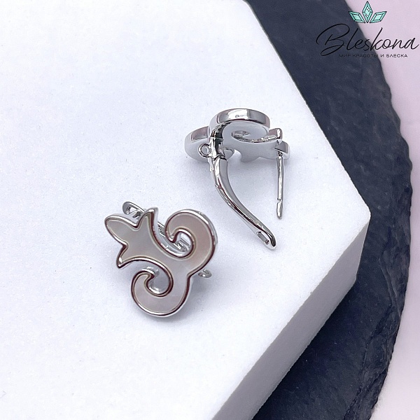 15*16 мм Цвет серебро, Швензы Этно перламутр