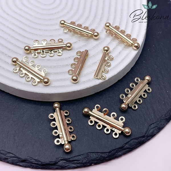 31*13 мм Цвет золото, Замок защелка 4 ряда