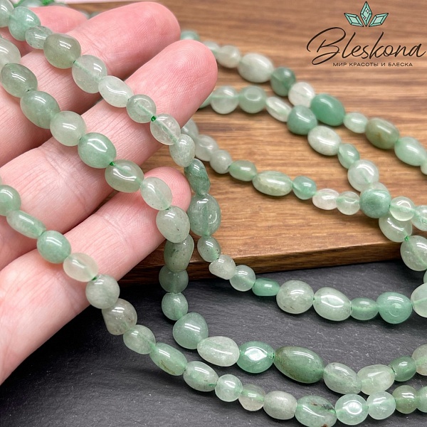 Авантюрин зеленый галтовка 6-8 мм