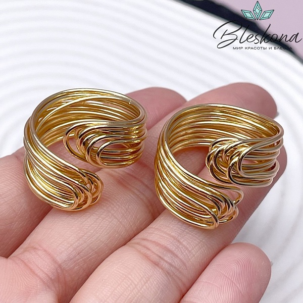 25 мм Цвет золото, Кольцо безразмерное 