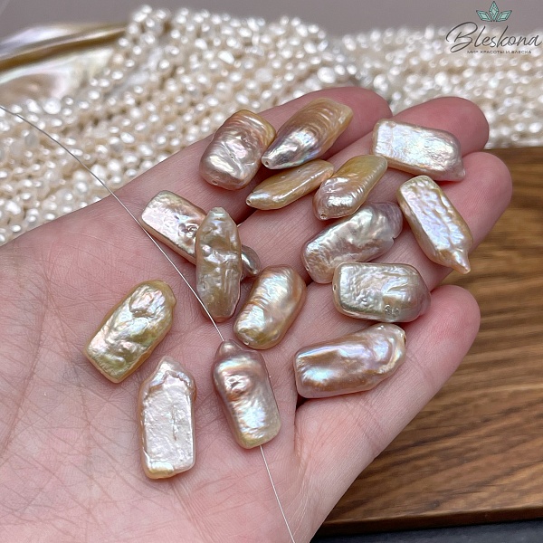 Жемчуг Прямоугольник фиолетовый штучно ~(19-22)*12мм 