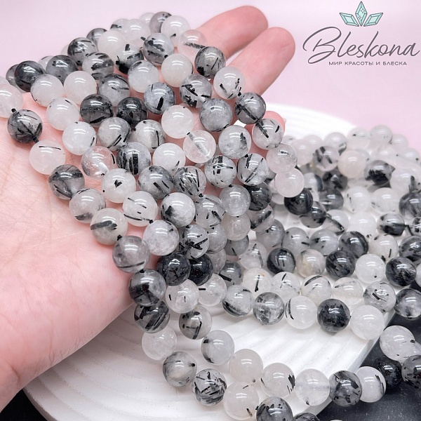 Кварц Рутиловый Турмалиновый №2 10 мм