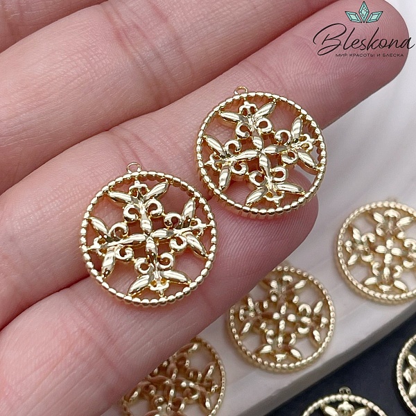 18,9*17,5 мм Цвет золото, Подвеска круг Этно №2 