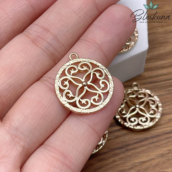 22,5*20 мм Цвет золото, Подвеска круг Этно №1