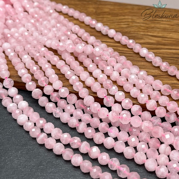 Мадагаскарский Розовый кварц алмазная огранка 6,5 мм 