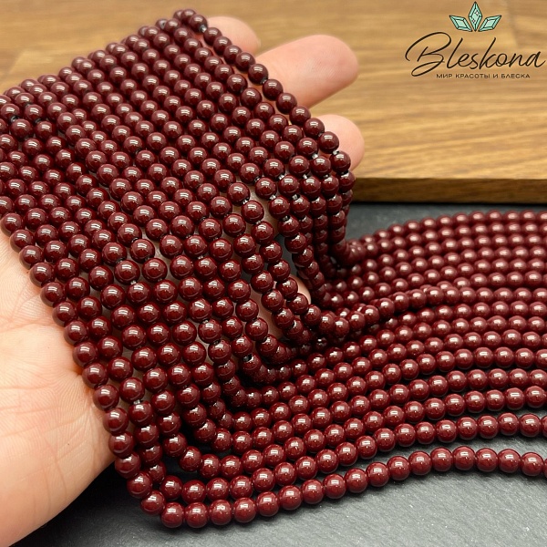 4 мм Гематин имитация, цвет бордо