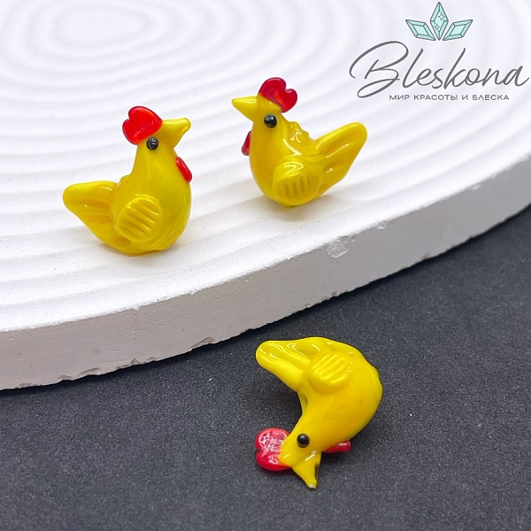 19*12 мм Бусина Петушок желтый