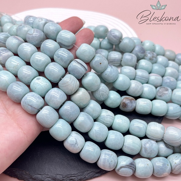 Агат бирюзовый бочата 12,5*13 мм