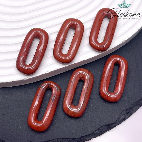 30*14 мм Подвеска овал Яшма Красная