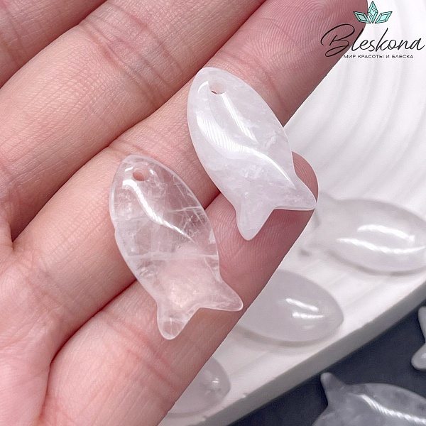 24*12,5 мм Подвеска рыбка Горный Хрусталь