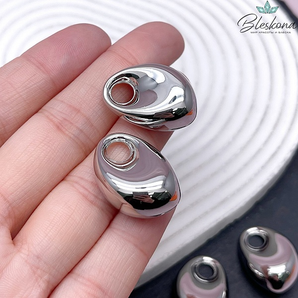 25*18 мм Цвет серебро, Подвеска бублик