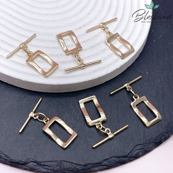 20*11,4 мм Цвет золото, Замок Тогл Прямоугольник