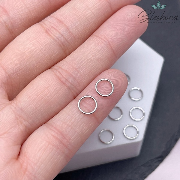 Колечки разъемные, цвет серебро 7*0,8 мм уп. 1 гр.