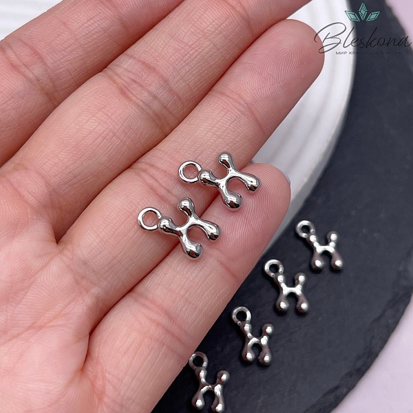 13 мм Цвет серебро, Буква гладкая X