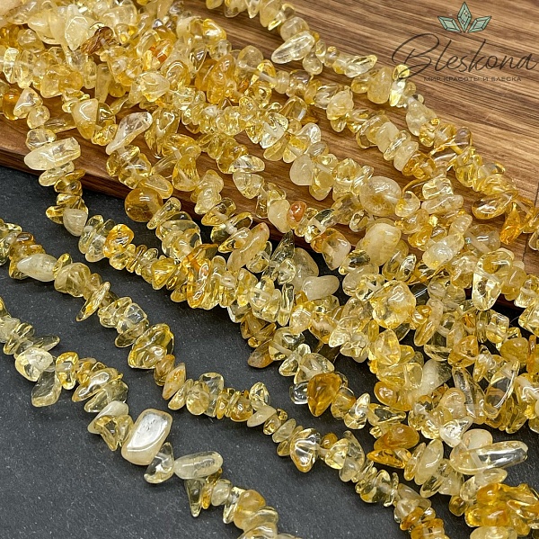 Крошка Цитрин ширина бусин ~ 7-11 мм